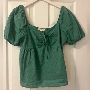 The General Good - green eyelet blouse, size Medium